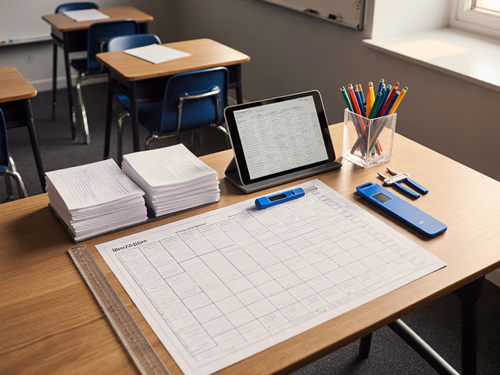 Office Desk Accessories: Teacher Grading Station Blueprint